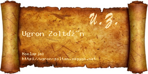 Ugron Zoltán névjegykártya